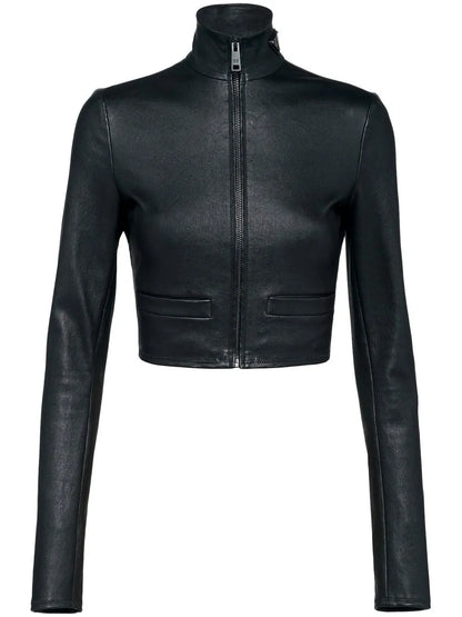 Cropped Nappa Leather Jacket