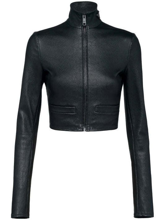 Cropped Nappa Leather Jacket