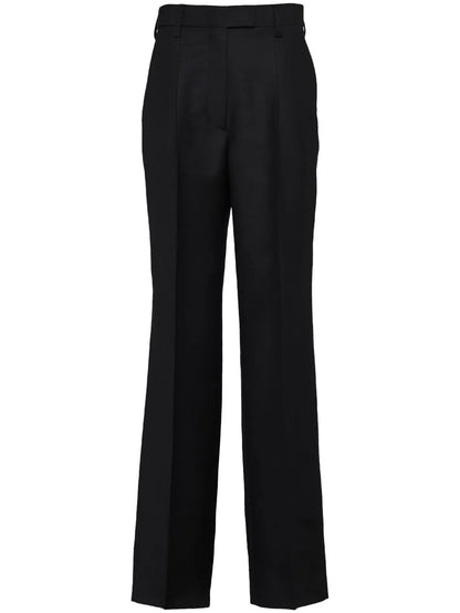 Triangle-Logo Kid-Mohair Trousers