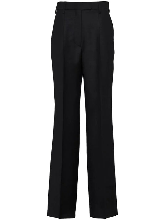 Triangle-Logo Kid-Mohair Trousers