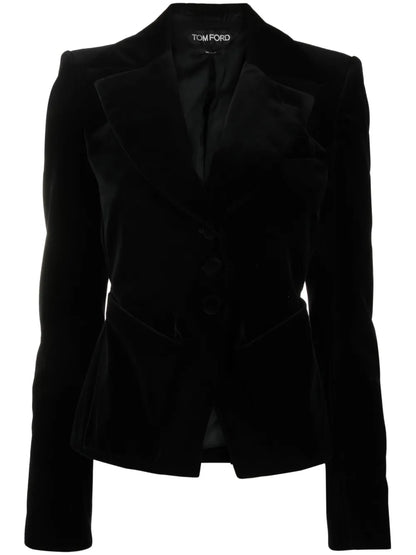 Adjustable Cotton-Velvet Blazer