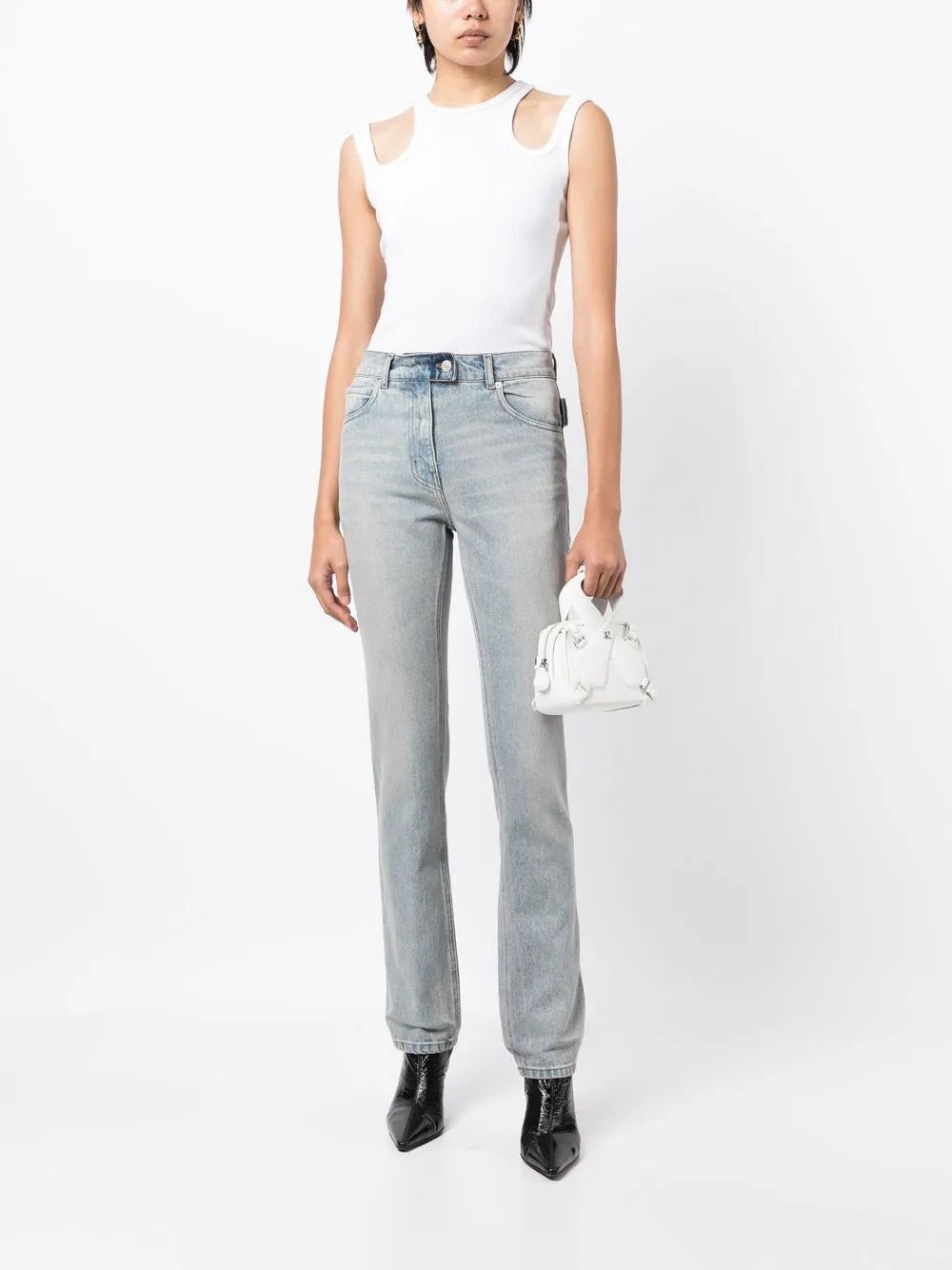 Strappy Straight-Fit Jeans