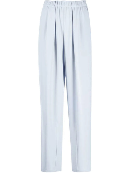 Pleat-Detail Straight-Leg Trousers