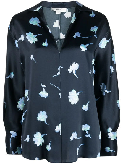Floral Print Silk Blouse