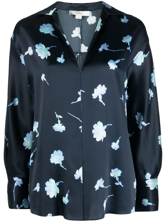 Floral Print Silk Blouse