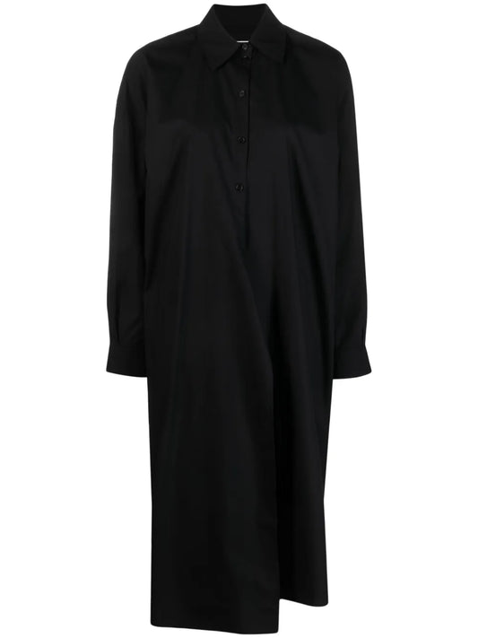 Twisted Long-Sleeve Shirt Dress