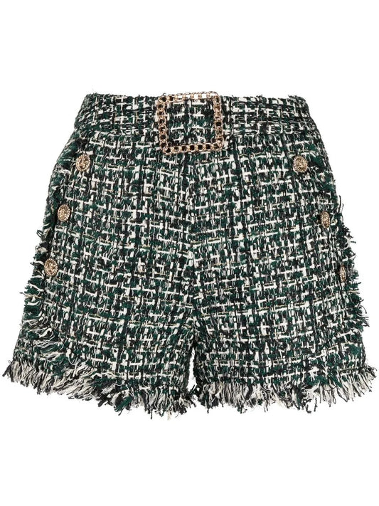 Rough-Cut Tweed Shorts
