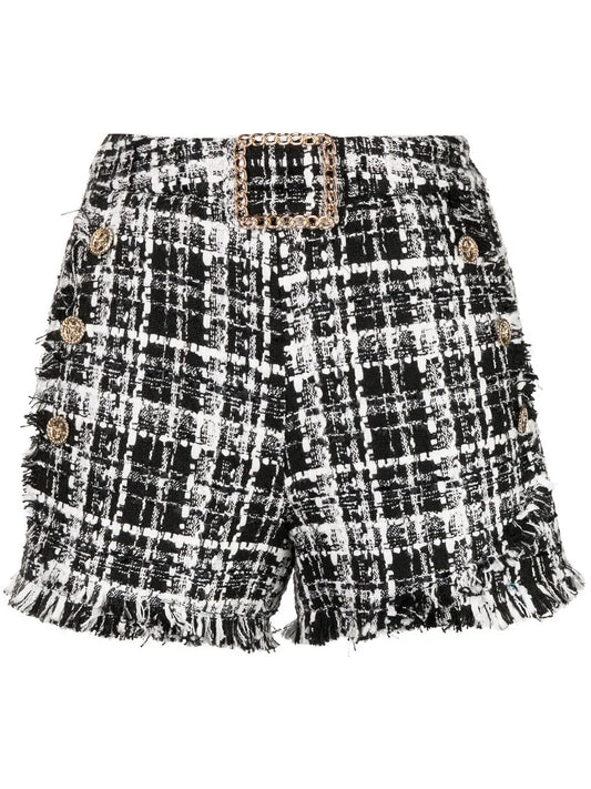 Rough-Cut Tweed Shorts
