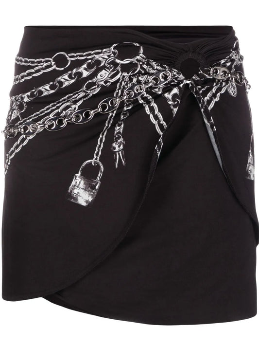 Chain-Print Mini Skirt