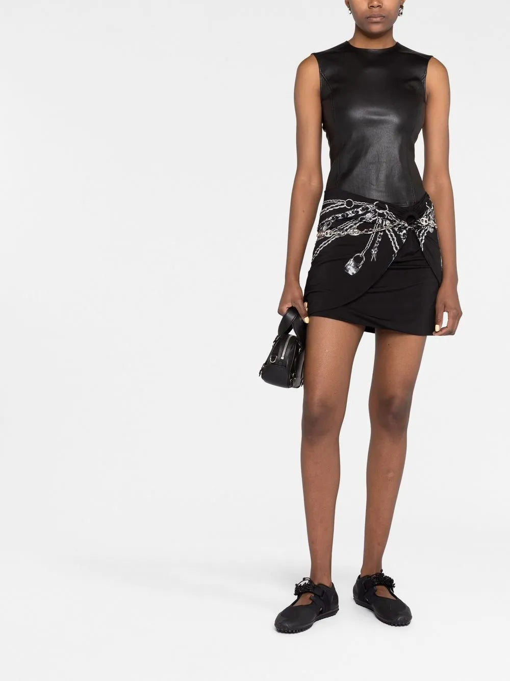 Chain-Print Mini Skirt