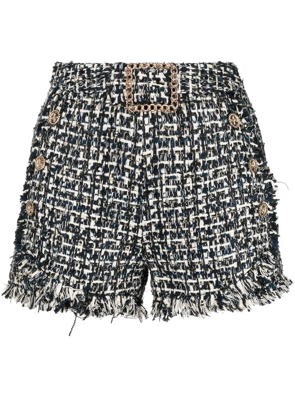 Rough-Cut Tweed Shorts