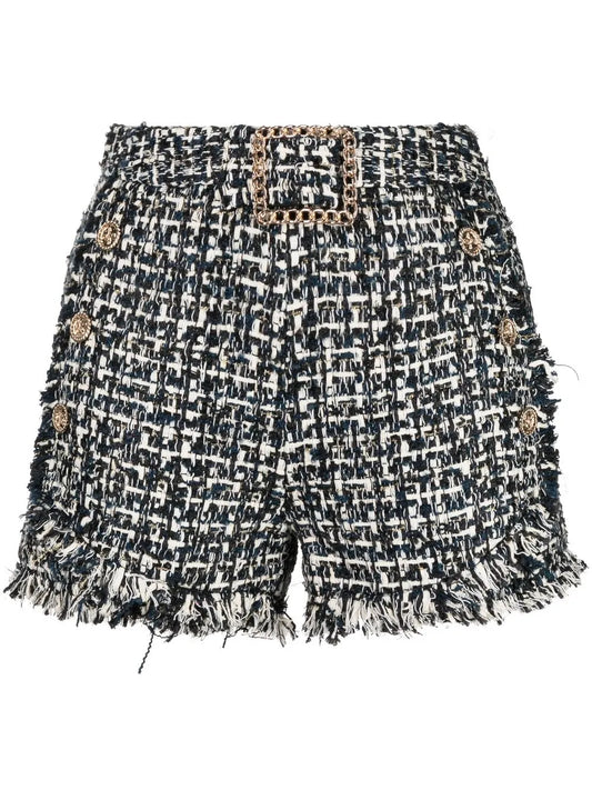 Rough-Cut Tweed Shorts