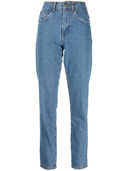 Logo-Embroidered Tapered Jeans