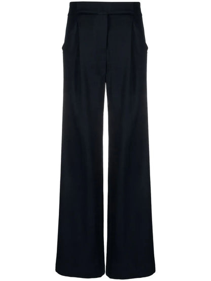 Box-Pleated Wide-Leg Trousers