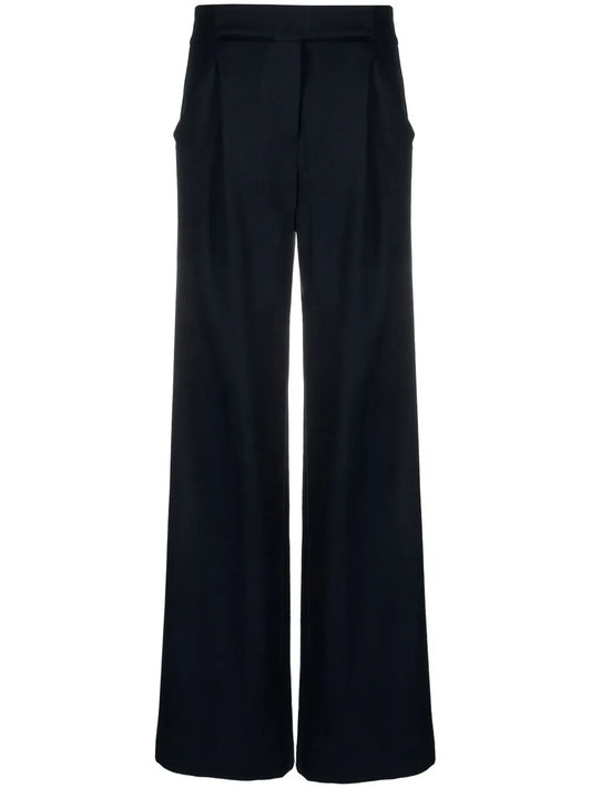 Box-Pleated Wide-Leg Trousers