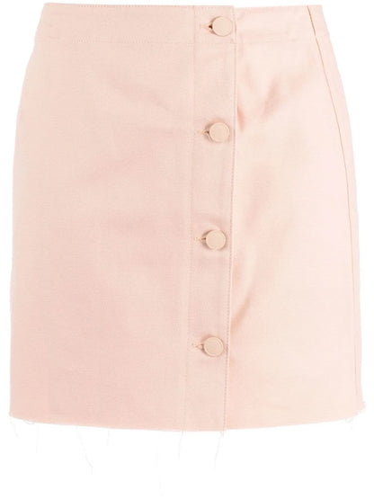 Frayed Cotton Miniskirt