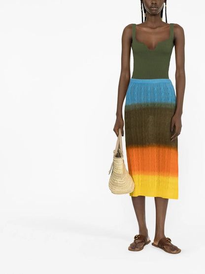 Cable-Knit Midi Skirt