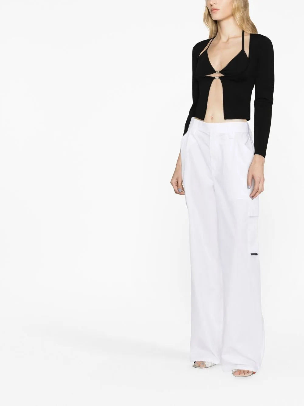 High-Waisted Cotton Cargo Pants