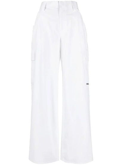 High-Waisted Cotton Cargo Pants