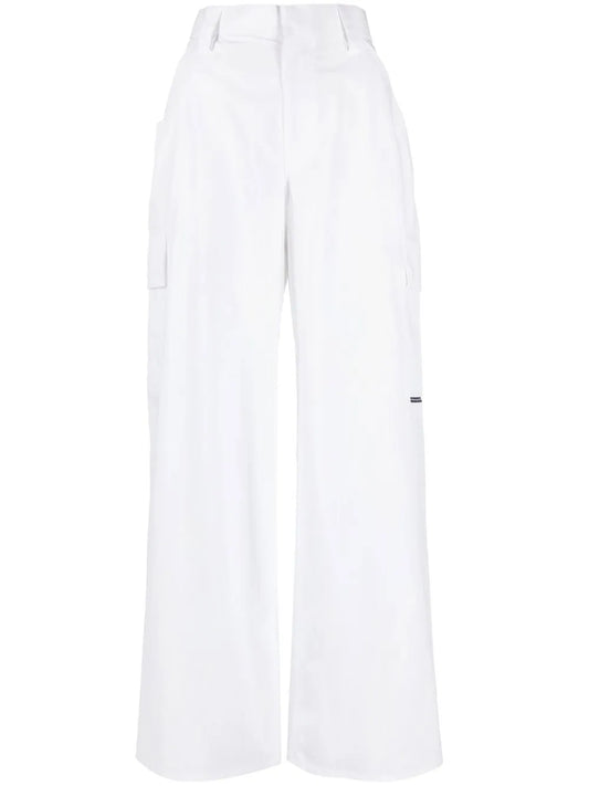 High-Waisted Cotton Cargo Pants