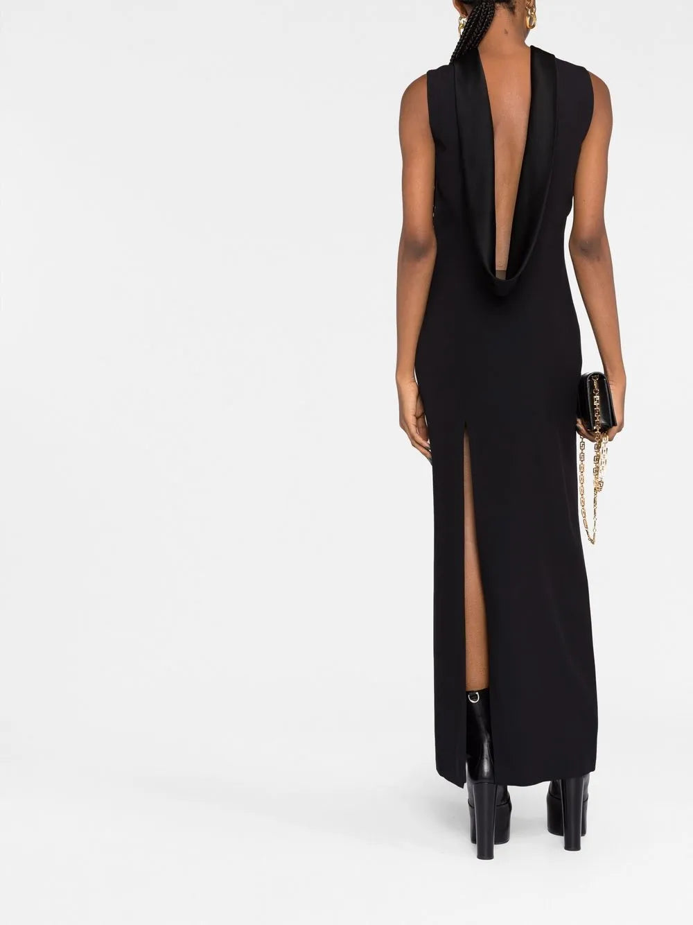 Draped Open-Back Dress