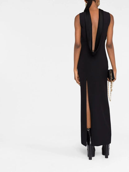 Draped Open-Back Dress