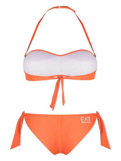 Logo-Print Halterneck Bikini Set
