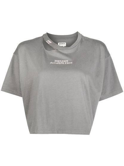 Cut-Out-Detail Cropped T-Shirt
