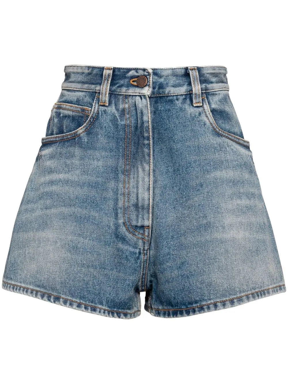 Triangle-Logo Denim Shorts