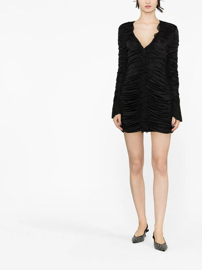 Draped Ruffled Dress