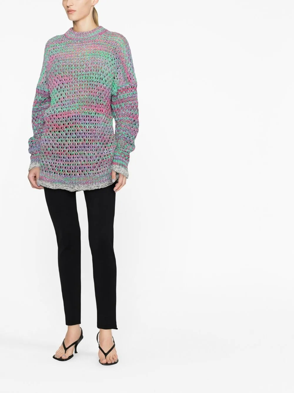 Crew Neck Crocheted Jumper