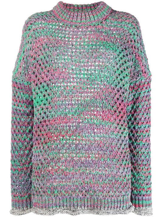 Crew Neck Crocheted Jumper