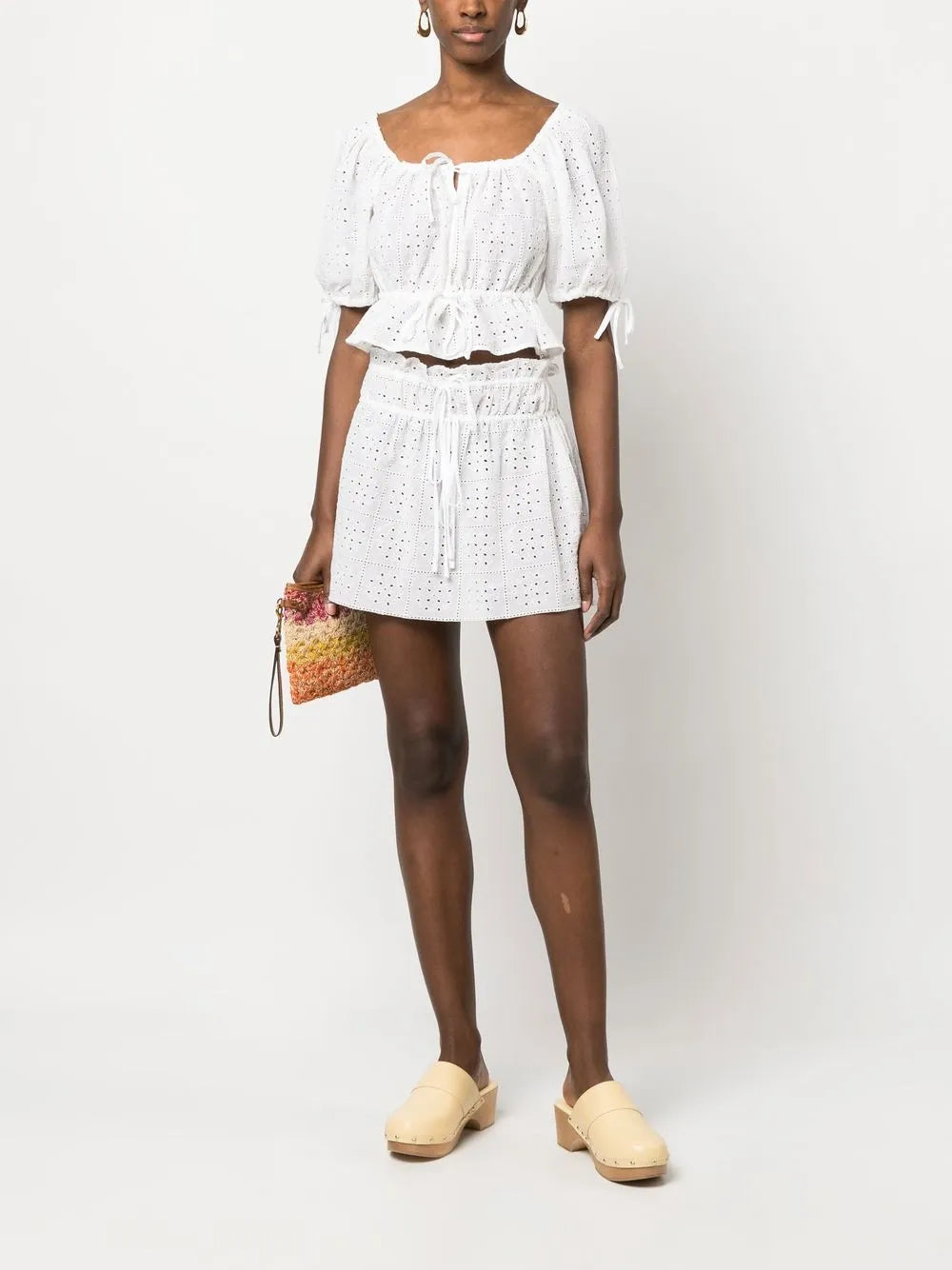 Broderie Anglaise Organic Cotton Miniskirt