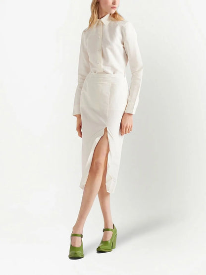 Paper-Based Midi Skirt