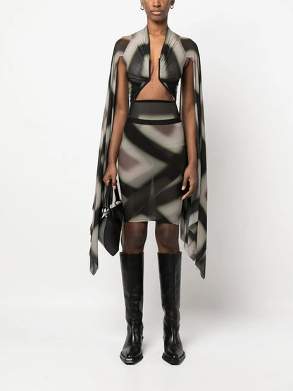 Semi-Sheer Draped Top
