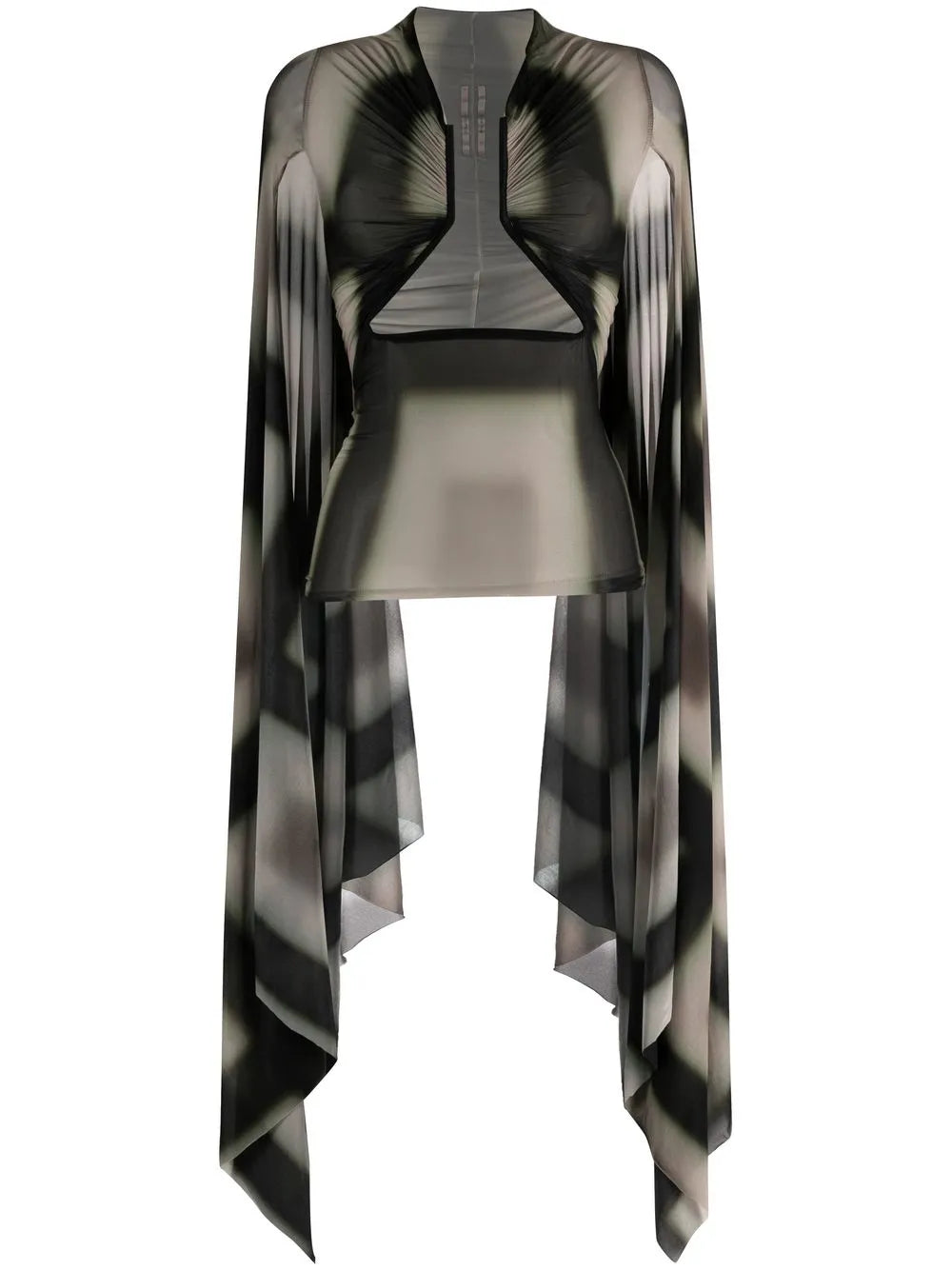 Semi-Sheer Draped Top