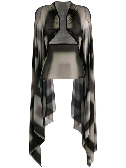 Semi-Sheer Draped Top