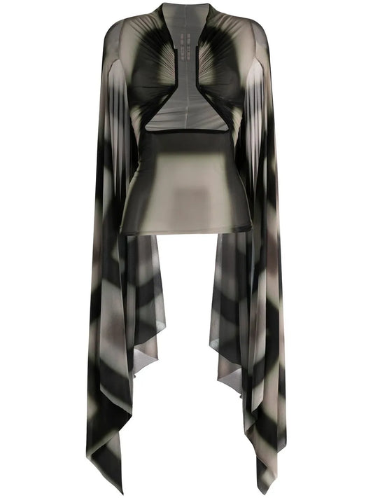 Semi-Sheer Draped Top
