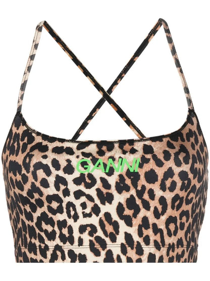 Leopard-Print Cropped Top