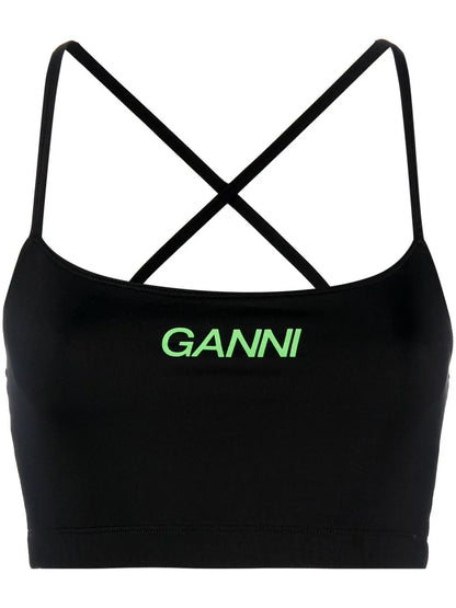 Logo-Print Cropped Top