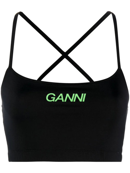 Logo-Print Cropped Top