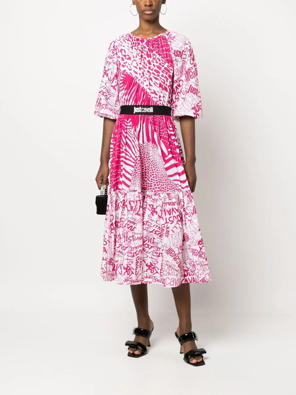 Graphic-Print Flared Dress