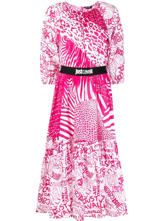 Graphic-Print Flared Dress