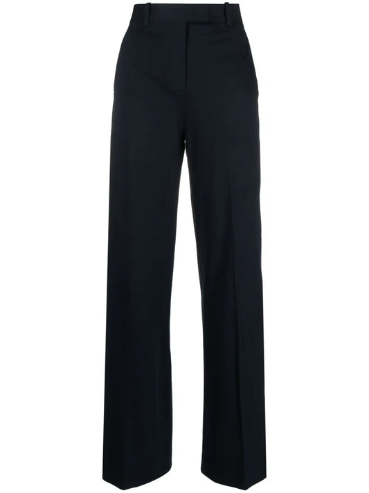 Pressed-Crease Wide-Leg Trousers