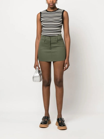 Concealed-Front Fastening Miniskirt