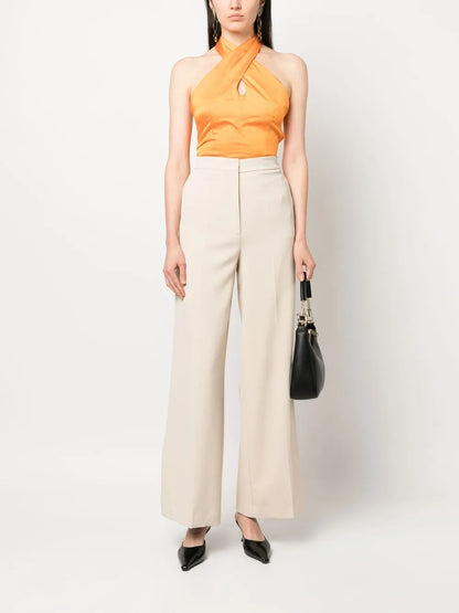 Overlapping-Panel Palazzo Pants