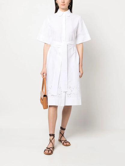Floral-Lace Shirt Dress