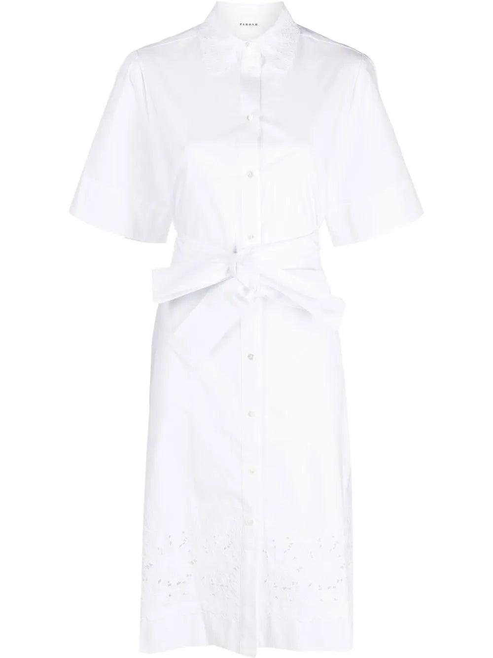 Floral-Lace Shirt Dress