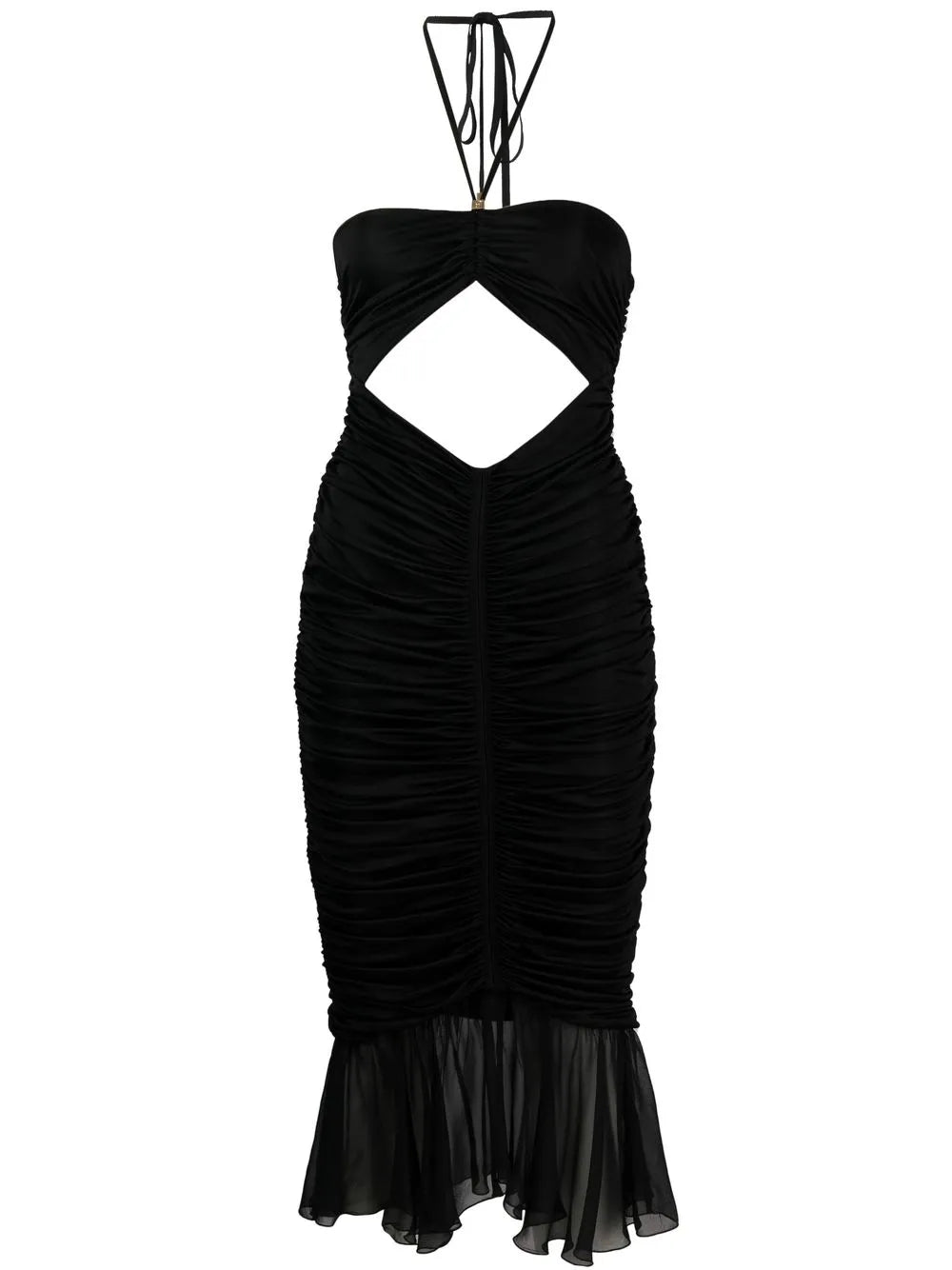 Cut-Out Pleated Midi Dress