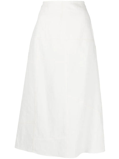 Flared Panelled Midi Skirt